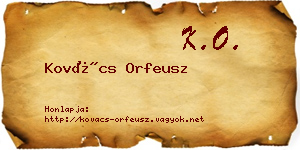 Kovács Orfeusz névjegykártya